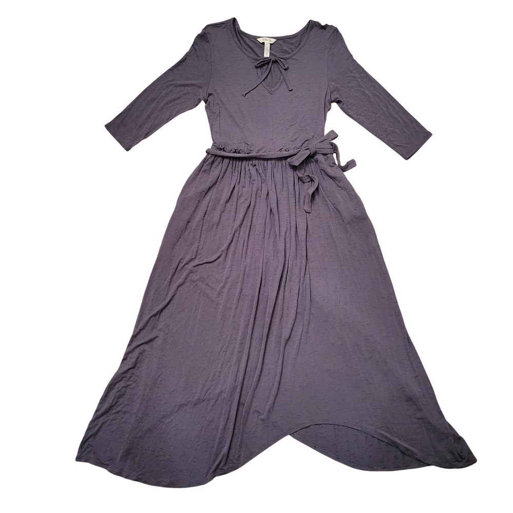 Matilda Jane S Midi Dress Gray High Lo Belt Keyhole Go West Choose Your Own Path
